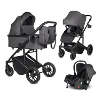 var-Коляска 3 в 1 Farfello Sola Trio Comfort графитовый серый