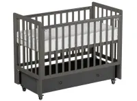 var-Детская кроватка Antemi Classic Sleep c ящиком маятником Графит Арт НИК 22к