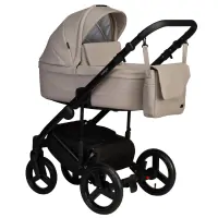 var-Коляска 2в1 Indigo LAMAR ECO 02 бежевая кожа