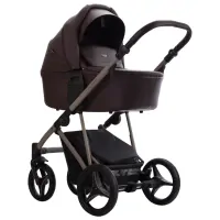 var-Коляска 2 в 1 Bebetto PELPASSO PRO 05 kaszmir (коричневая кожа) бежевая рама