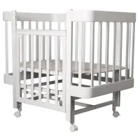 var-Кроватка Indigo Tiny компактный размер (маятник) Белый
