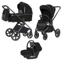 var-Коляска 3 В 1 CARRELLO Ultimo CHROME Sable Black Арт 6512