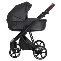 var-Коляска 2 В 1 ROAN Sol Кожа Black Pearl