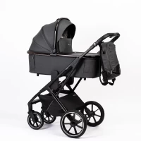 Коляска 2 в 1 Peppy Tecla Shadow Chrome Edition Black