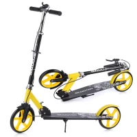 3967-samokat-2-x-kol-scooter-zeltyi-rucnoi-tormoz-art-u038455y