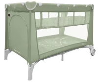 var-Манеж-кровать BABY TILLY Rio+ с рисунком Mint Green