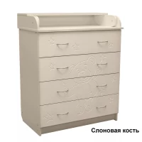 var-Пеленальный комод Мишель Мишка 80 (4 ящика) Слоновая кость